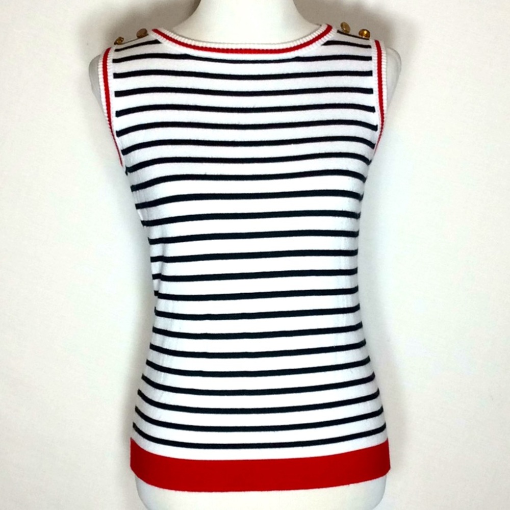 Striped Sleeveless Sweater